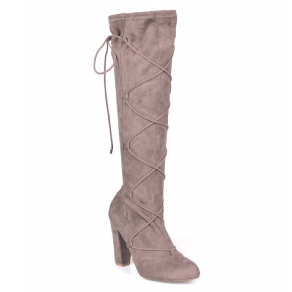 Taupe Lace Up Boot