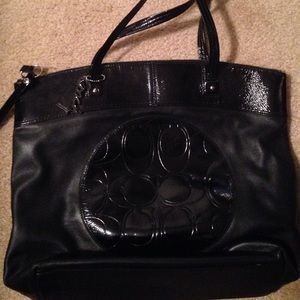 Coach black tote