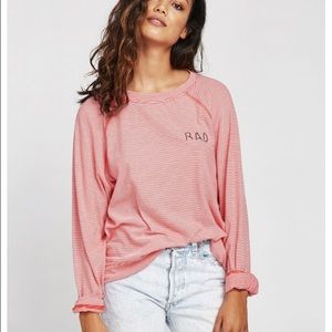 Wildfox Red  Striped Rad Long Sleeve Pullover