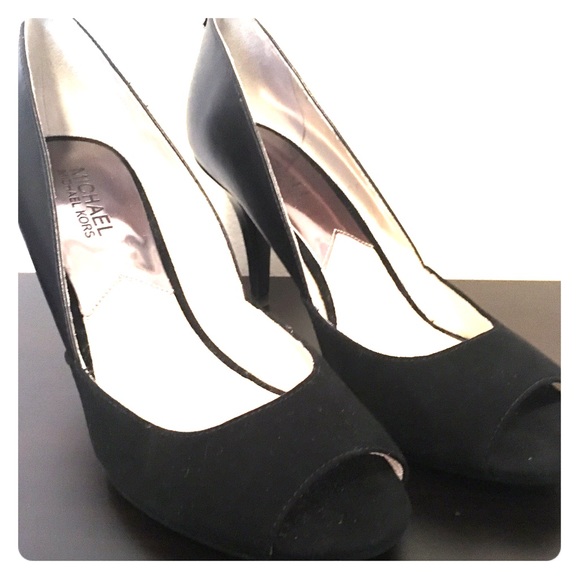 Michael Kors Black peep toe pumps