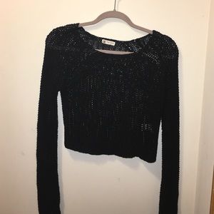 Bundle black knitted crop sweater & 2 piece set
