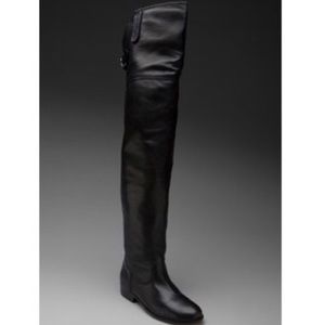 Dolce Vita Thigh High Boots - Black Leather