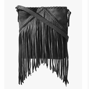 Faux Suede Fringe Crossbody