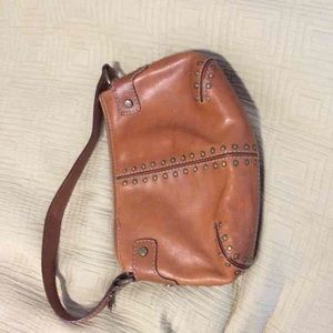 Brown leather studded bag Micheal Kors