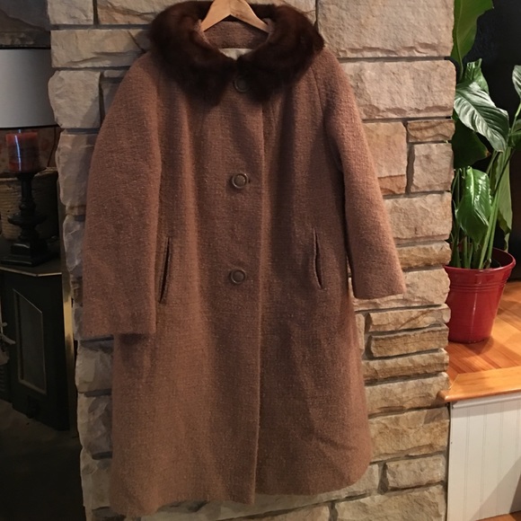 *VINTAGE*Joslins mink collar coat