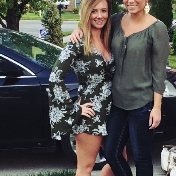 Green long sleeve romper