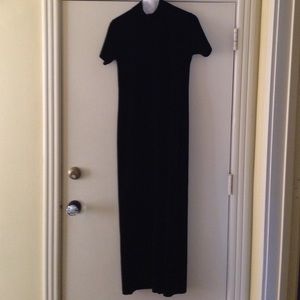 Black velvet maxi dress
