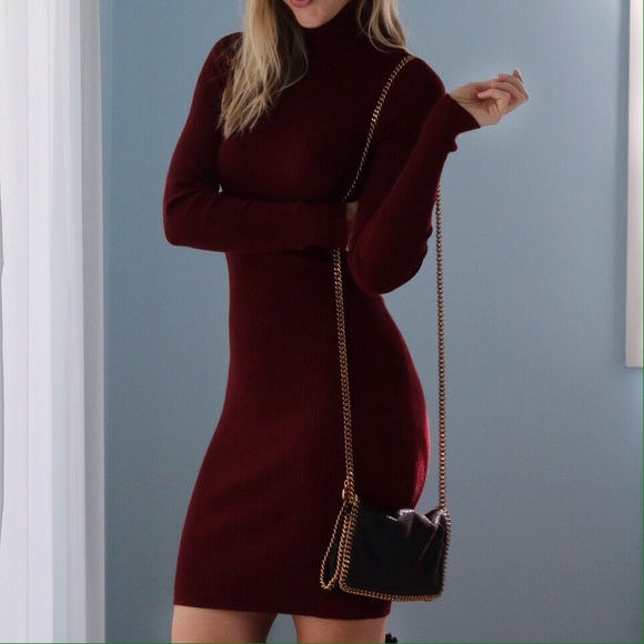Serendipity Sweater Dress | Wine *LAST 1! - Picture 2 of 4