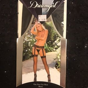Dreamgirl Thigh High Leggings w/ Lace Garter Belt