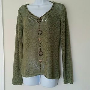 Bcbgmaxazria Olive Green V-neck sweater