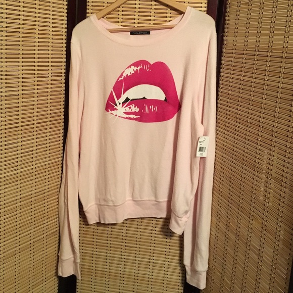 Wildfox Tops - Wilfox sweater sweatshirt lips NWT