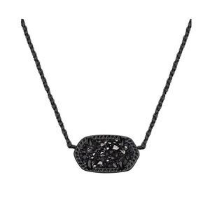 Elisa Pendant Necklace In Black Drusy