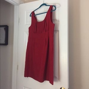 Red J.crew bridesmaid dress