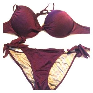 Victoria's Secret Maroon Red push-up bikini