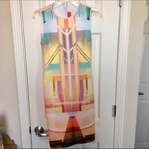 Fluorescent Lights Printed Neoprene Dress