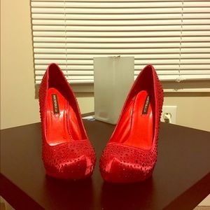 Brand New Red Rhinestone Pumps