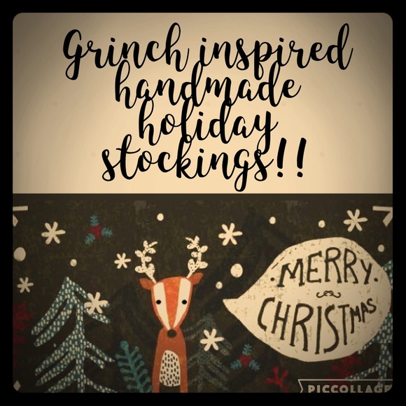 Handmade Grinch inspired Christmas 🎄Stockings - Picture 1 of 1