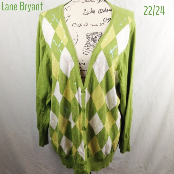 Lane Bryant Argyle Cardigan Sweater