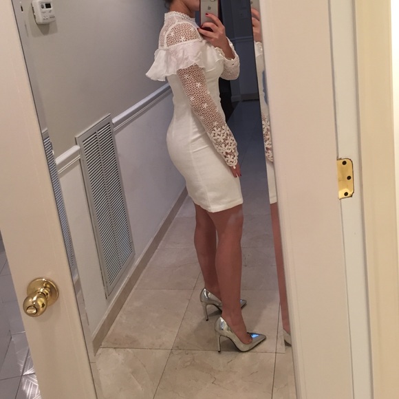 MODELED Lace Ruffle Self P Style Dress - Picture 2 of 4