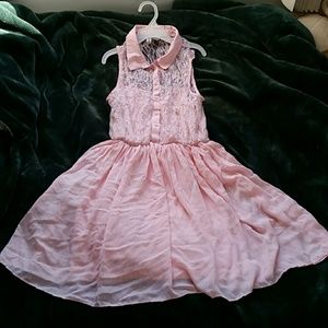 Lace A line Button Up Dress