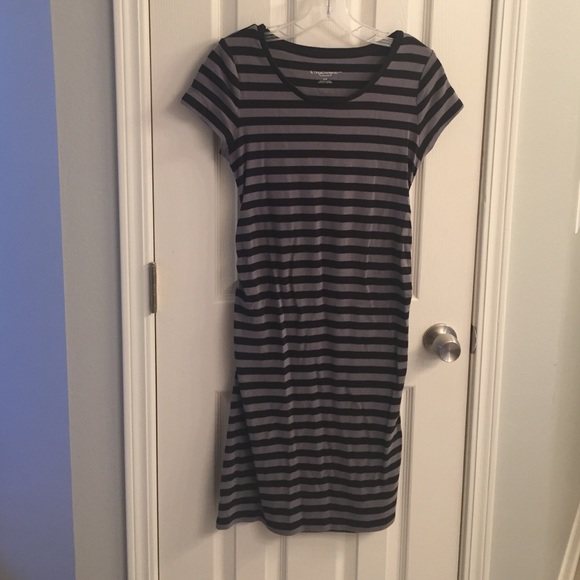 Black and grey maternity dress