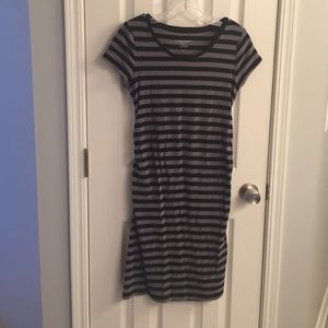 Black and grey maternity dress