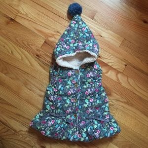 Gray flower heavy weight vest NWOT