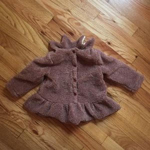 Maroon fuzzy dress jacket