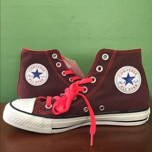 TODAY ONLY SALE! Red/Orange heathered Converse