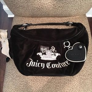 Juicy Couture Black/Tan Velvet Handbag