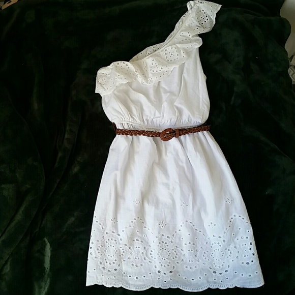 Lace Trimmed One Shoulder Dress - Picture 1 of 4