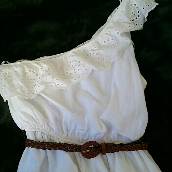 Lace Trimmed One Shoulder Dress - Picture 3 of 4
