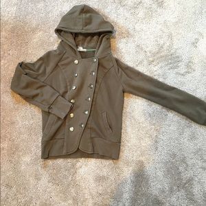 Deliah's Olive Light Sweatshirt Jacket Size Small Deliah's Olive Light Sweatshirt Jacket Size Small