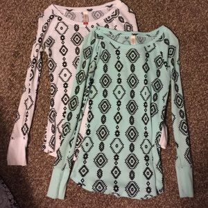 Two long sleeve shirts