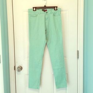 Cute, mint colored jeggings