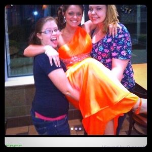 Beautiful orange open back dress