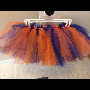 Orange and blue glittery (Chicago bears colors)