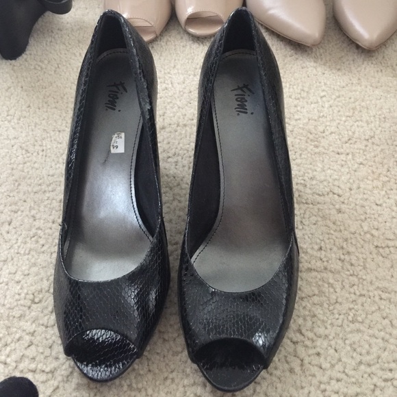 High heeled peep toe heels