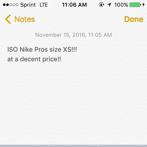 ISO NIKE PROS SIZE XS !!