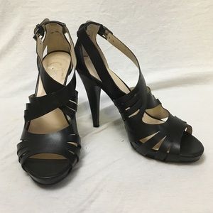 Black strappy heels