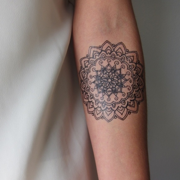 Medium Sized Mandala Hand Drawn Temporary Tattoo
