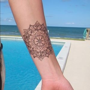 Medium Sized Traditional Mandala Temporary Tattoo