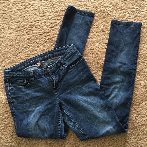 LC Lauren Conrad Dark Denim Blue Skinny Jeans