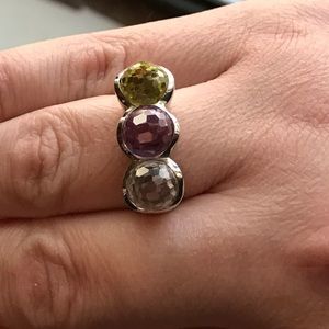 New 3 Stone, 3 Color Ring!! Gorgeous & Fun