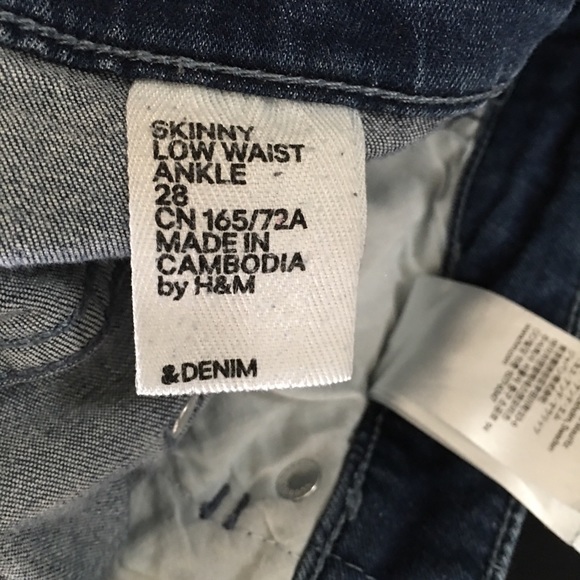 H&M Skinny Low Waist Denim Blue Jeans - Picture 4 of 4
