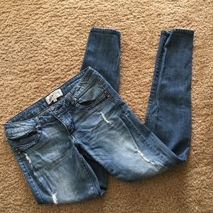 Jolt Mid Waist Skinny Denim Blue Jeans