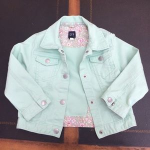 Baby gap aqua denim jacket 4T