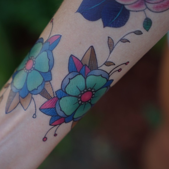 Cute Vibrant Cherry Blossom Temporary Tattoo