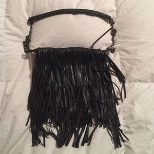 Madden girl black fringe purse