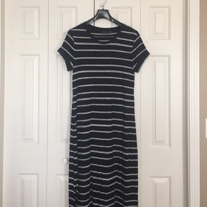 Adrienne Vittadini maxi dress, Navy Blue and Gray
